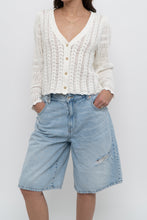 Load image into Gallery viewer, WILFRED x White Cotton Knit Cropped Cardigan (XS-L)