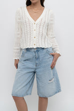 Load image into Gallery viewer, WILFRED x White Cotton Knit Cropped Cardigan (XS-L)
