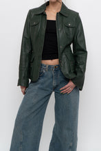 Load image into Gallery viewer, Vintage x DANIER LEATHER Dark Green Fitted Leather Jacket (XXS-S)