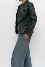 Load image into Gallery viewer, Vintage x DANIER LEATHER Dark Green Fitted Leather Jacket (XXS-S)