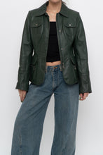 Load image into Gallery viewer, Vintage x DANIER LEATHER Dark Green Fitted Leather Jacket (XXS-S)