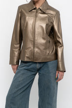 Load image into Gallery viewer, Vintage x CLEO Bronze Cropped Leather Jacket (XS-M)