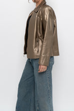 Load image into Gallery viewer, Vintage x CLEO Bronze Cropped Leather Jacket (XS-M)