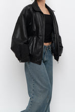 Load image into Gallery viewer, Vintage x DANIER LEATHER Classic Black Leather Bomber (XS-M)