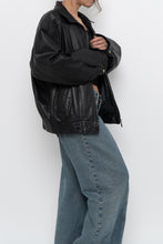 Load image into Gallery viewer, Vintage x DANIER LEATHER Classic Black Leather Bomber (XS-M)