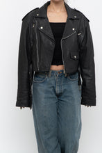 Load image into Gallery viewer, Vintage x COSA NOVA Cropped Leather Biker Jacket (XS-M)