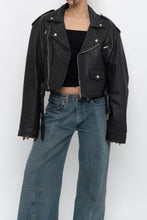 Load image into Gallery viewer, Vintage x COSA NOVA Cropped Leather Biker Jacket (XS-M)