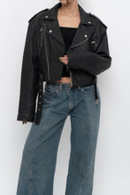 Load image into Gallery viewer, Vintage x COSA NOVA Cropped Leather Biker Jacket (XS-M)