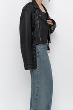Load image into Gallery viewer, Vintage x COSA NOVA Cropped Leather Biker Jacket (XS-M)