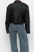 Load image into Gallery viewer, Vintage x COSA NOVA Cropped Leather Biker Jacket (XS-M)