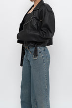 Load image into Gallery viewer, Vintage x COSA NOVA Cropped Leather Biker Jacket (XS-M)
