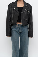Load image into Gallery viewer, Vintage x COSA NOVA Cropped Leather Biker Jacket (XS-M)