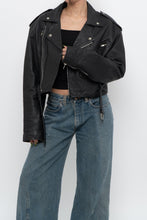 Load image into Gallery viewer, Vintage x COSA NOVA Cropped Leather Biker Jacket (XS-M)