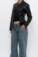 Load image into Gallery viewer, Vintage x DANIER LEATHER Black Butter Leather Double Zip Fitted Jacket (XXS, XS)