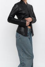 Load image into Gallery viewer, Vintage x DANIER LEATHER Black Butter Leather Double Zip Fitted Jacket (XXS, XS)