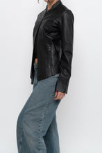 Load image into Gallery viewer, Vintage x DANIER LEATHER Black Butter Leather Double Zip Fitted Jacket (XXS, XS)