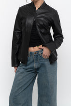Load image into Gallery viewer, Vintage x DANIER LEATHER Black Butter Leather Double Zip Fitted Jacket (XXS, XS)