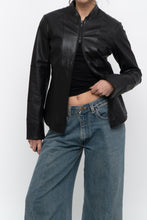 Load image into Gallery viewer, Vintage x DANIER LEATHER Black Butter Leather Double Zip Fitted Jacket (XXS, XS)