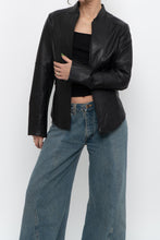 Load image into Gallery viewer, Vintage x DANIER LEATHER Black Butter Leather Double Zip Fitted Jacket (XXS, XS)