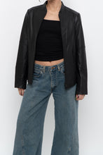 Load image into Gallery viewer, Vintage x DANIER LEATHER Black Butter Leather Double Zip Fitted Jacket (XXS, XS)