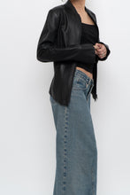 Load image into Gallery viewer, Vintage x DANIER LEATHER Black Butter Leather Double Zip Fitted Jacket (XXS, XS)
