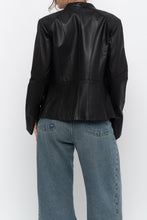 Load image into Gallery viewer, Vintage x DANIER LEATHER Black Butter Leather Double Zip Fitted Jacket (XXS, XS)