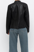 Load image into Gallery viewer, Vintage x DANIER LEATHER Black Butter Leather Double Zip Fitted Jacket (XXS, XS)