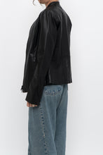 Load image into Gallery viewer, Vintage x DANIER LEATHER Black Butter Leather Double Zip Fitted Jacket (XXS, XS)