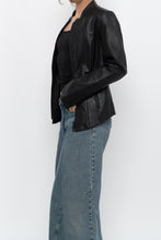 Load image into Gallery viewer, Vintage x DANIER LEATHER Black Butter Leather Double Zip Fitted Jacket (XXS, XS)