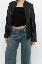 Load image into Gallery viewer, Vintage x DANIER LEATHER Black Butter Leather Double Zip Fitted Jacket (XXS, XS)