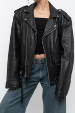 Load image into Gallery viewer, Vintage x Made in India x WILSONS Black Heavy Leather Biker Jacket (M, L)