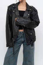 Load image into Gallery viewer, Vintage x Made in India x WILSONS Black Heavy Leather Biker Jacket (M, L)