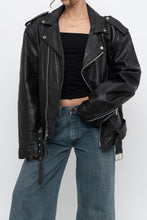 Load image into Gallery viewer, Vintage x Made in India x WILSONS Black Heavy Leather Biker Jacket (M, L)