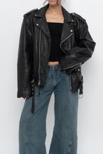 Load image into Gallery viewer, Vintage x Made in India x WILSONS Black Heavy Leather Biker Jacket (M, L)