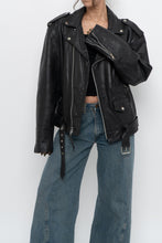 Load image into Gallery viewer, Vintage x Made in India x WILSONS Black Heavy Leather Biker Jacket (M, L)