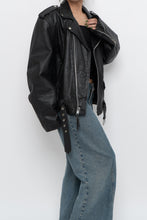 Load image into Gallery viewer, Vintage x Made in India x WILSONS Black Heavy Leather Biker Jacket (M, L)
