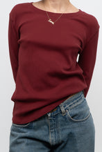 Load image into Gallery viewer, BRUNETTE THE LABEL x Red Burgundy Ribbed Long Sleeve (S-XL)
