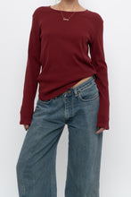 Load image into Gallery viewer, BRUNETTE THE LABEL x Red Burgundy Ribbed Long Sleeve (S-XL)