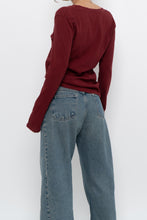Load image into Gallery viewer, BRUNETTE THE LABEL x Red Burgundy Ribbed Long Sleeve (S-XL)