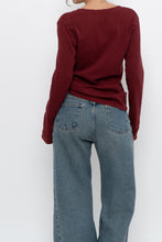 Load image into Gallery viewer, BRUNETTE THE LABEL x Red Burgundy Ribbed Long Sleeve (S-XL)