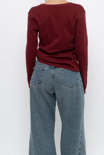 Load image into Gallery viewer, BRUNETTE THE LABEL x Red Burgundy Ribbed Long Sleeve (S-XL)