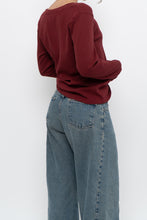 Load image into Gallery viewer, BRUNETTE THE LABEL x Red Burgundy Ribbed Long Sleeve (S-XL)