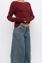 Load image into Gallery viewer, BRUNETTE THE LABEL x Red Burgundy Ribbed Long Sleeve (S-XL)