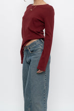 Load image into Gallery viewer, BRUNETTE THE LABEL x Red Burgundy Ribbed Long Sleeve (S-XL)