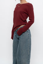 Load image into Gallery viewer, BRUNETTE THE LABEL x Red Burgundy Ribbed Long Sleeve (S-XL)