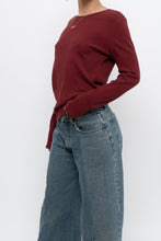 Load image into Gallery viewer, BRUNETTE THE LABEL x Red Burgundy Ribbed Long Sleeve (S-XL)