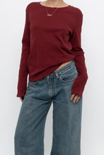 Load image into Gallery viewer, BRUNETTE THE LABEL x Red Burgundy Ribbed Long Sleeve (S-XL)