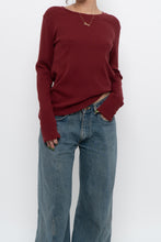 Load image into Gallery viewer, BRUNETTE THE LABEL x Red Burgundy Ribbed Long Sleeve (S-XL)