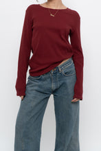 Load image into Gallery viewer, BRUNETTE THE LABEL x Red Burgundy Ribbed Long Sleeve (S-XL)