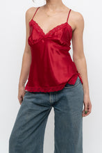 Load image into Gallery viewer, Vintage x LA VIE EN ROSE Red Satin Lace Tank (S)